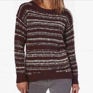 CALVIN KLIEN Purple Woman’s Knit Striped Crew Neck Sweater Size Small